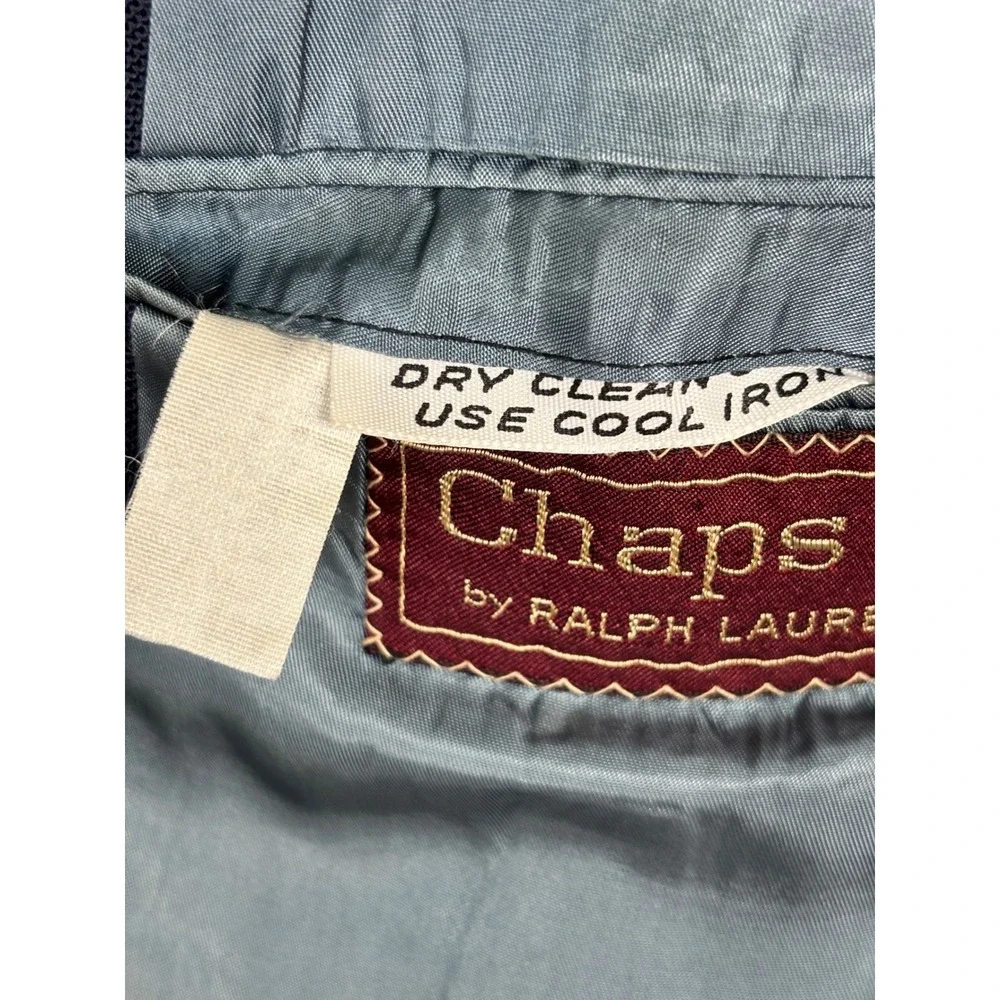 Chaps Ralph Lauren Mens Navy Blue 42R Blazer Gold Crest Buttons Hopsack Jacket